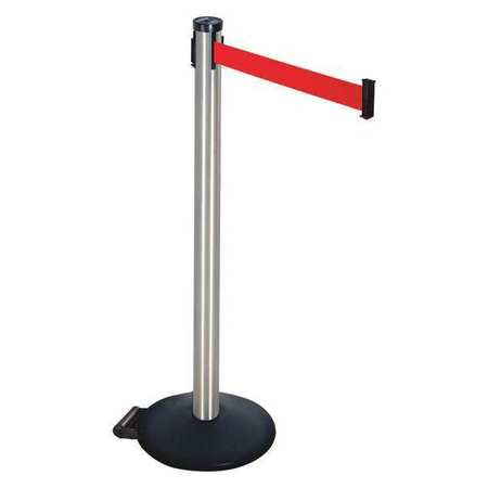 Barrier Post,satin Ss,rd Belt,2in Belt W