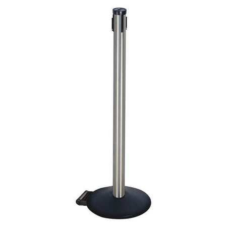 Belt Barrier Receiver Post,blk,ss,40in H