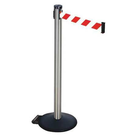 Barrier Post,red/white Belt,2 In. Belt W