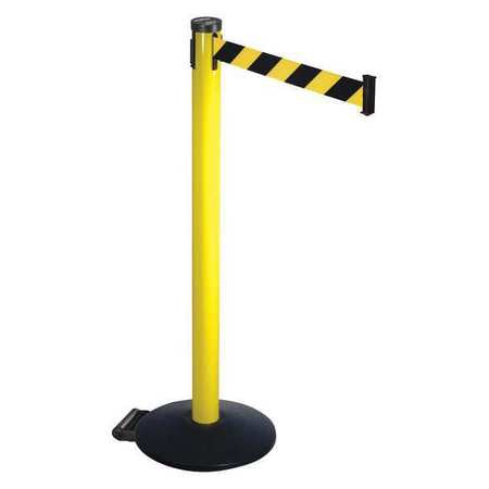 Barrier Post,black/ylw Belt,2 In. Belt W