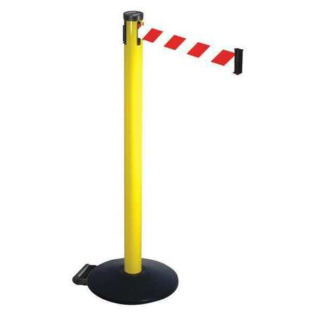 Barrier Post,red/white Belt,2 In. Belt W