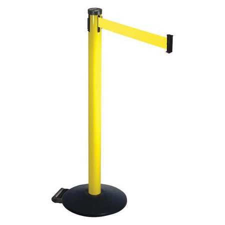 Barrier Post,yellow Belt,2 In. Belt W (1