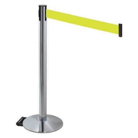 Barrier Post,gray,fluorescent Ylw Belt (