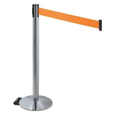 Barrier Post,gray,orange Belt,w/wheels (