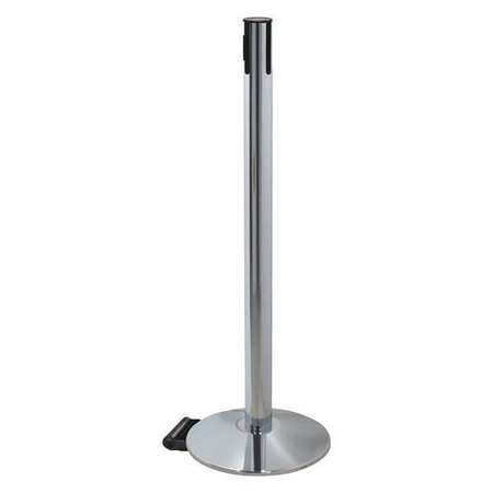 Belt Barrier Receiver Post,wheels,40in H