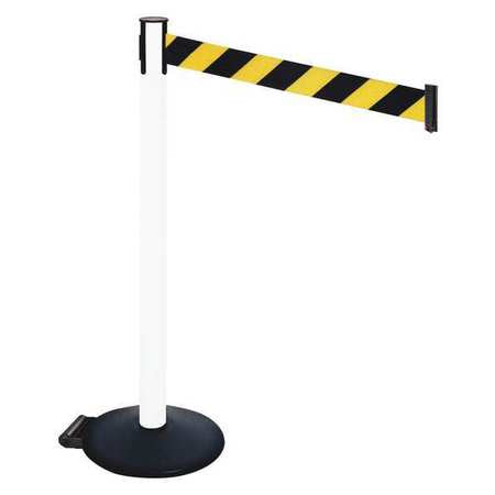 Barrier Post,black/yellow Belt,w/wheels