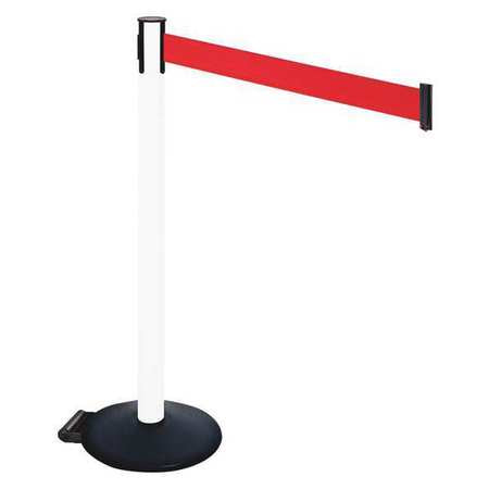 Barrier Post,pvc Post,red Belt,w/wheels