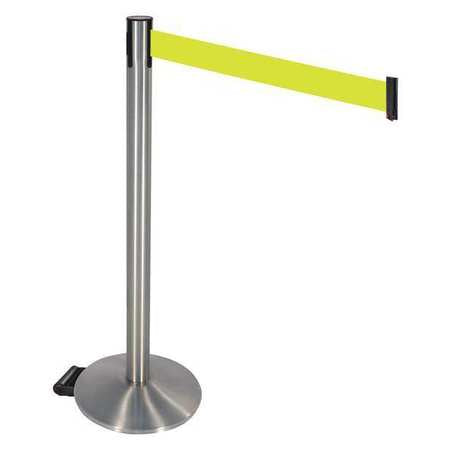 Barrier Post,silver,fluorescent Ylw Belt