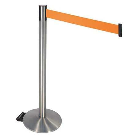 Barrier Post,orange Belt,w/wheels,40in H