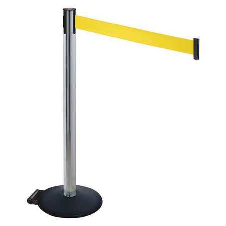 Barrier Post,black,yellow Belt,w/wheels