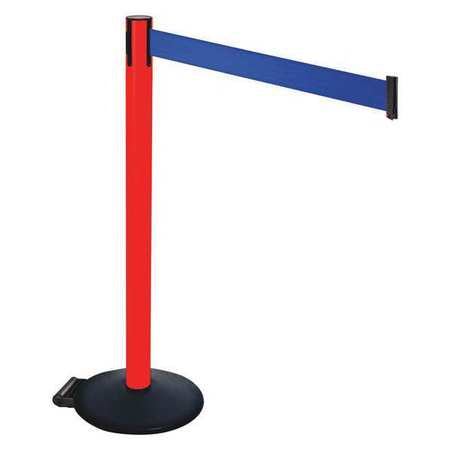 Barrier Post,pvc Post,blue Belt,w/wheels