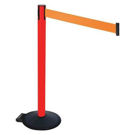 Barrier Post,pvc Post,black,orange Belt