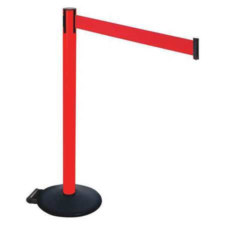 Barrier Post,pvc Post,red Belt,w/wheels