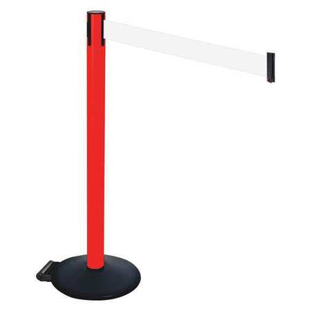 Barrier Post,black,white Belt,w/wheels (