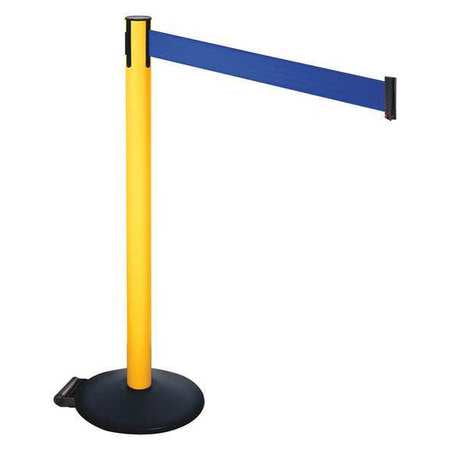 Barrier Post,pvc Post,blue Belt,w/wheels