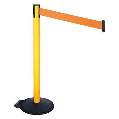 Barrier Post,pvc Post,black,orange Belt