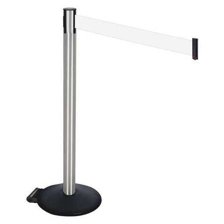 Barrier Post,satin Ss,black,white Belt (