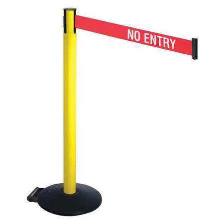 Barrier Post,blk,w/wheels,40inh,no Entry