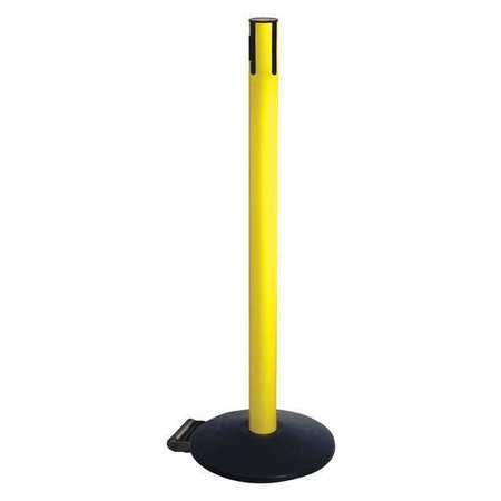 Belt Barrier Rcvr. Post,yellow,cast Iron