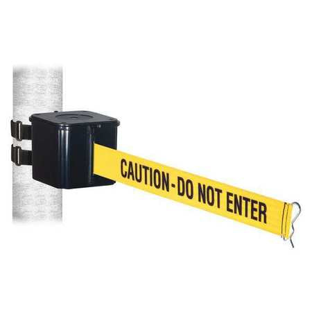 Belt Barrier,blk,4in.h,ylw/blk Text Belt