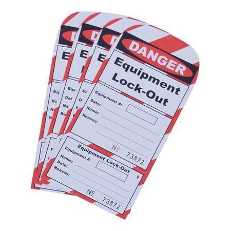 Replacement Lockout Tags,red/white,pk25