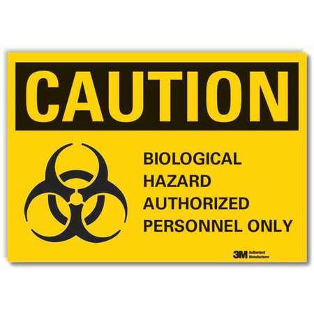 Biohazard Sign,black/yellow,5 In. H (1 U