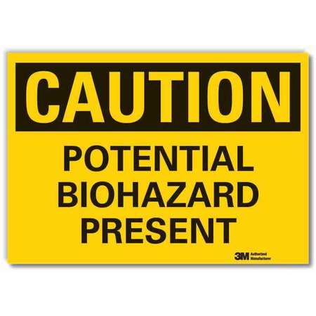 Biohazard Sign,black/yellow,5 In. W (1 U