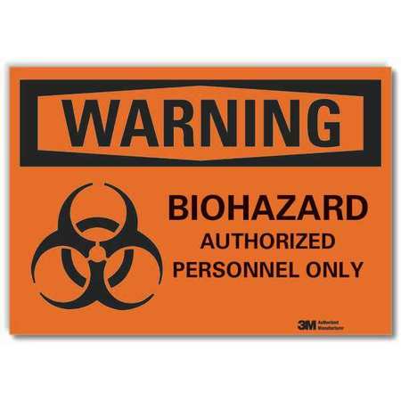 Biohazard Sign,black/orange,7 In. H (1 U