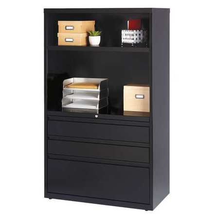 Lateral File Cabinet,black,60 In. H (1 U