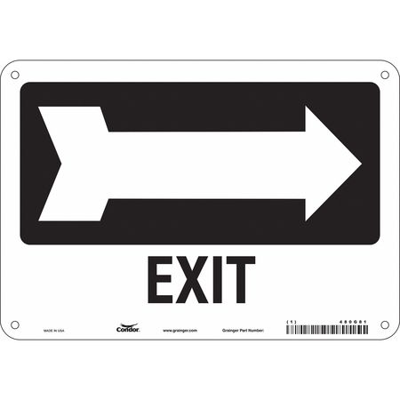 Safety Sign,exit,7"x10" (3 Units In Ea)