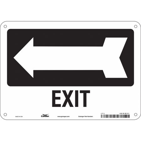 Safety Sign,exit,7"x10" (3 Units In Ea)