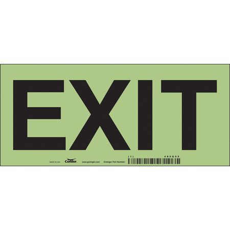 Safety Sign,exit,4"x9",pk10 (1 Units In