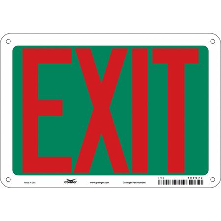 Safety Sign,exit,7"x10" (3 Units In Ea)