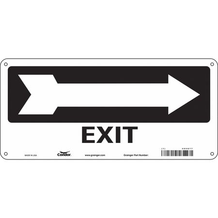 Safety Sign,exit,6-1/2"x14" (2 Units In