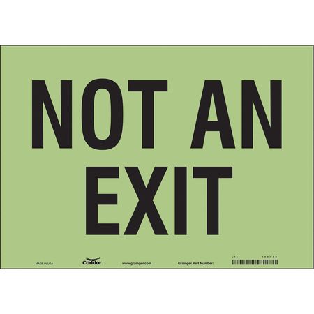 Safety Sign,not An Exit,10"x14" (1 Units