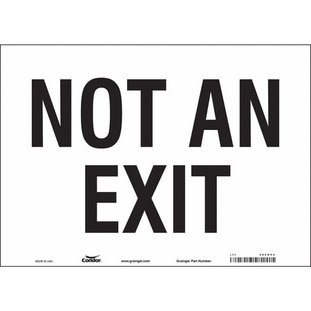 Safety Sign,not An Exit,10"x14" (4 Units