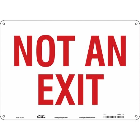 Safety Sign,not An Exit,10"x14" (2 Units