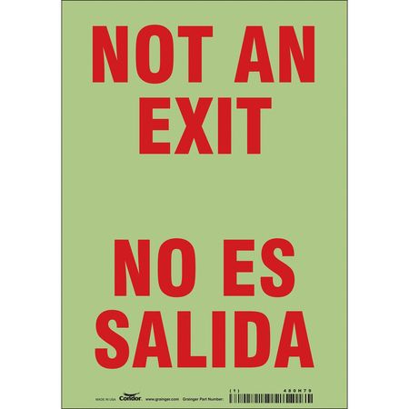 Sign,not An Exit/no Es Salida,10"x7" (2