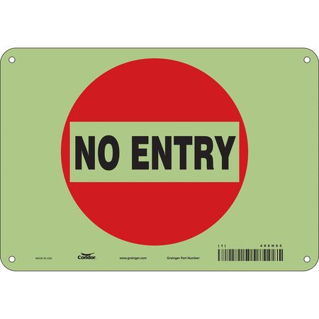 Safety Sign,no Entry,7"x10" (2 Units In