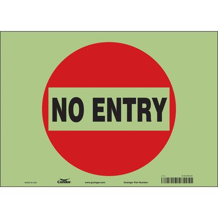 Safety Sign,no Entry,10"x14" (1 Units In