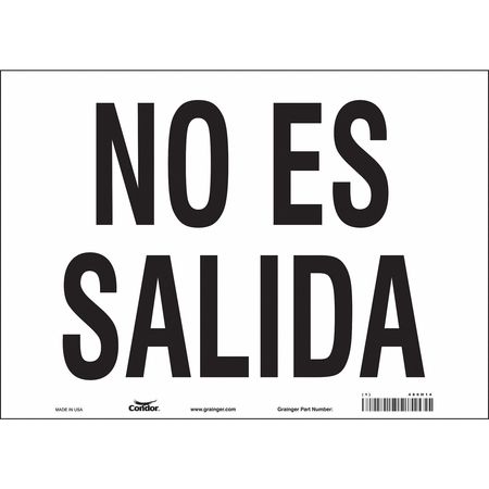 Safety Sign,no Es Salida,10"x14" (4 Unit