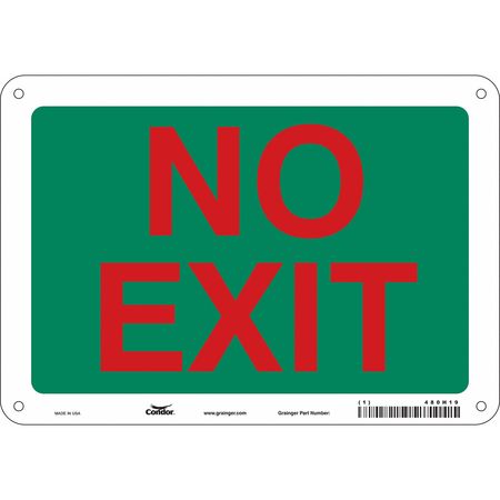 Safety Sign,no Exit,7"x10" (3 Units In E