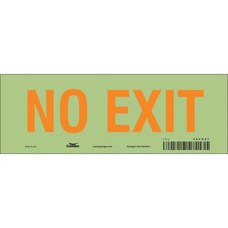 Safety Sign,no Exit,3-1/2"x10" (1 Units