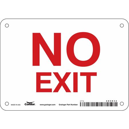 Safety Sign,no Exit,5"x7" (4 Units In Ea