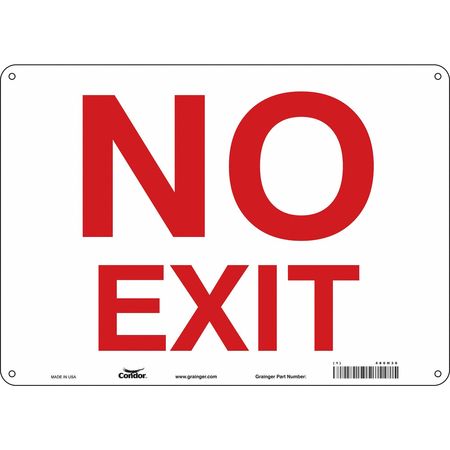 Safety Sign,no Exit,10"x14" (1 Units In