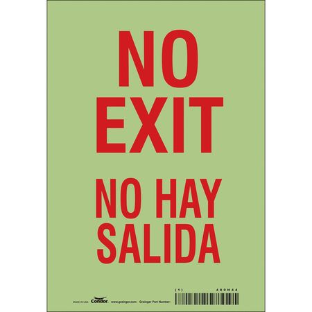 Sign,no Exit/no Hay Salida,10"x7" (2 Uni