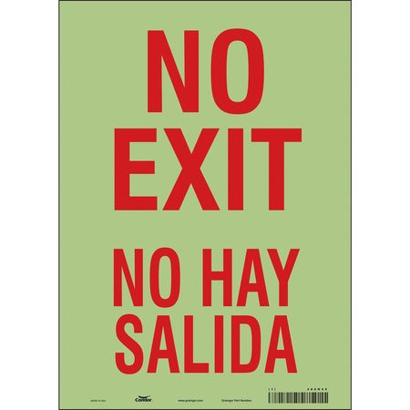 Sign,no Exit/no Hay Salida,14"x10" (1 Un