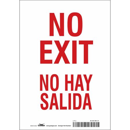 Sign,no Exit/no Hay Salida,10"x7" (5 Uni