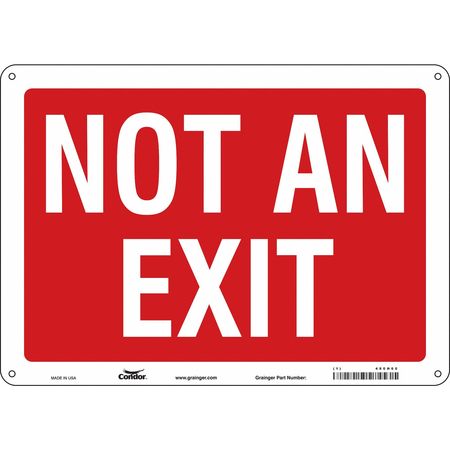 Safety Sign,not An Exit,10"x14" (2 Units