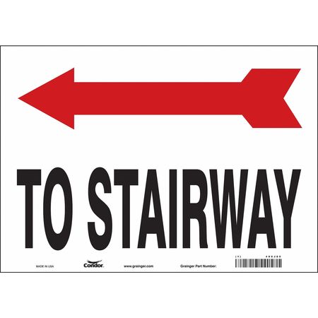 Safety Sign,to Stairway,10"x14" (4 Units